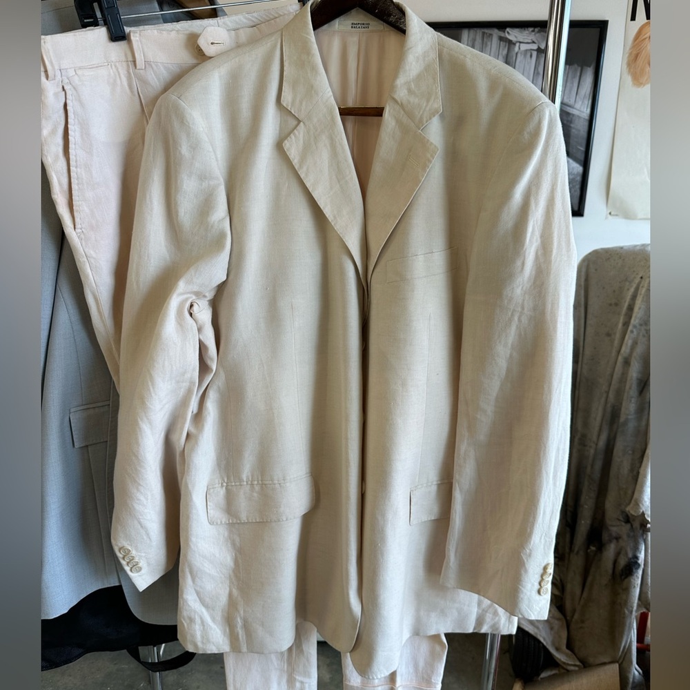 Elegant Linen Cream Men’s Suit